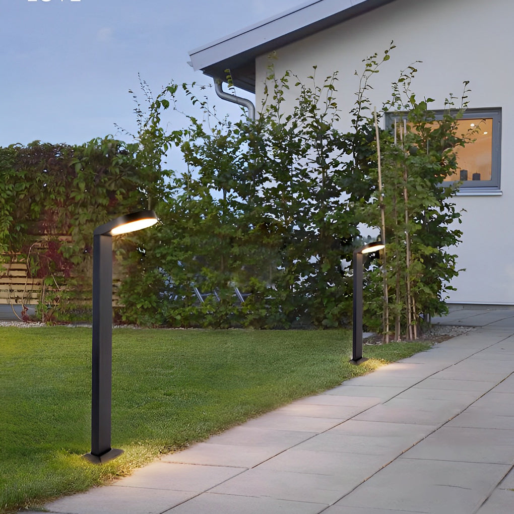 Minimalist Black Aluminum LED Lawn Lamp