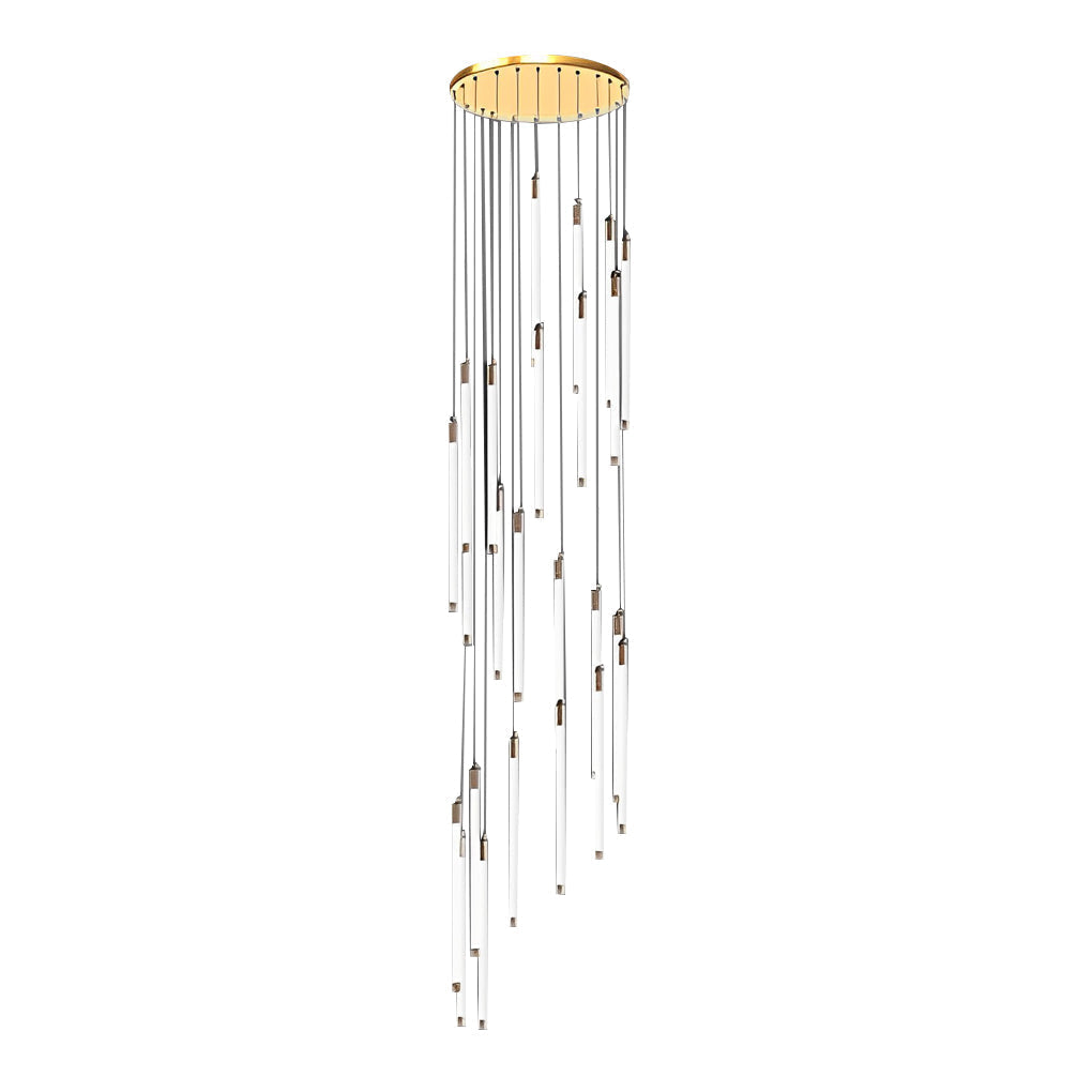 Spiral Creative Long Tube LED Modern Duplex Staircase Chandelier Ceiling Light