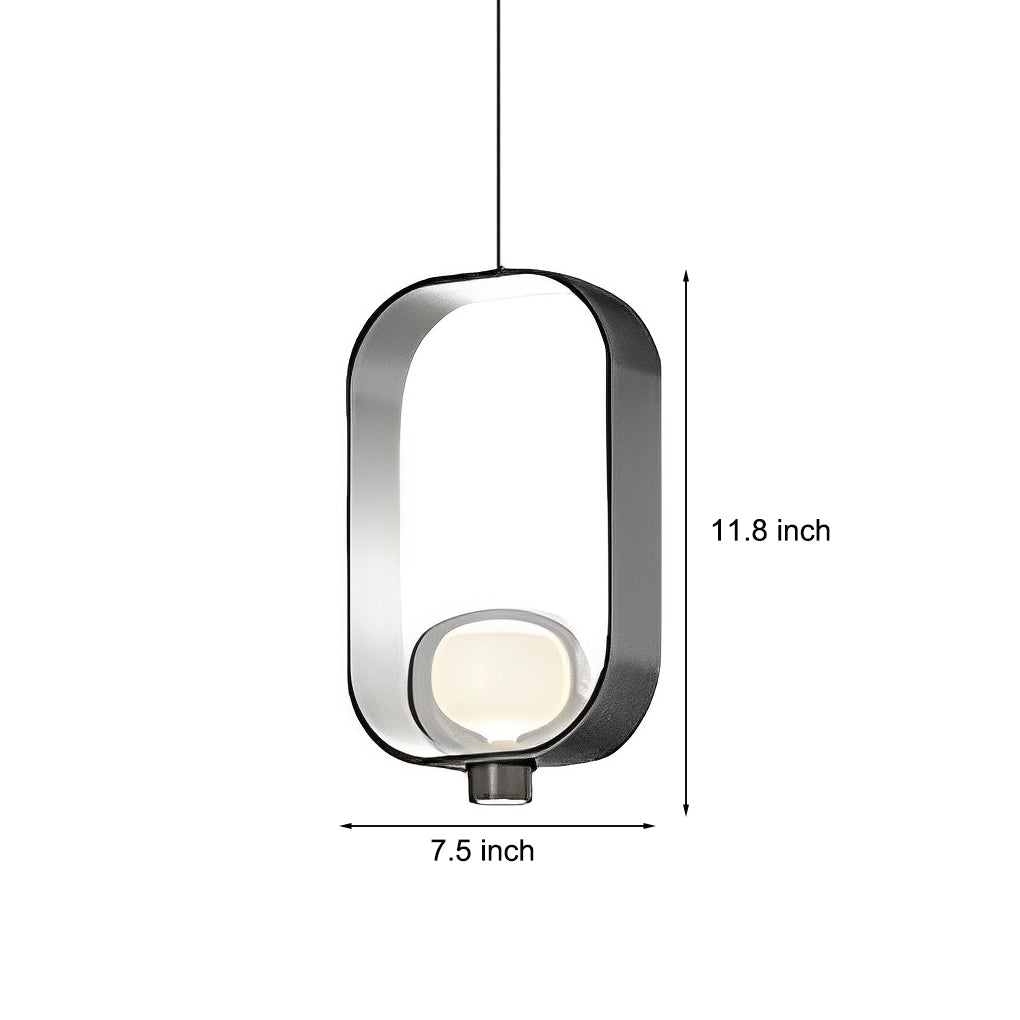 Rounded Rectangular Creative Electroplated Iron Glass Nordic Pendant Light