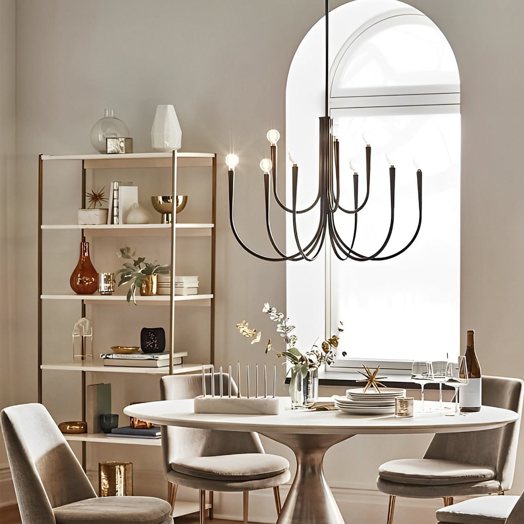 6/9-Light Retro Candlelight Three Step Dimming LED French Style Chandelier