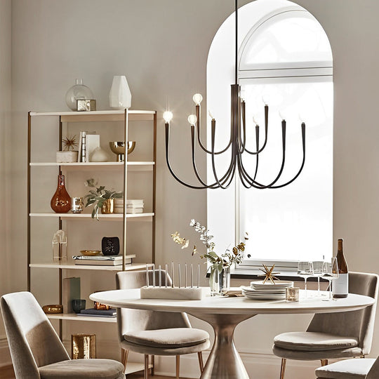 6/9-Light Retro Candlelight Three Step Dimming LED French Style Chandelier