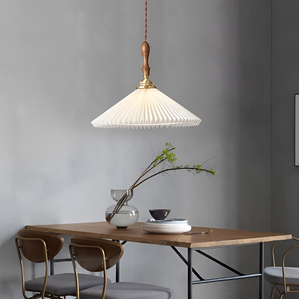 Classic Pleated Nordic LED Pendant and Wall Lamp