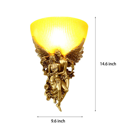 Retro Resin 3D Shy Angel European-Style Wall Lamp
