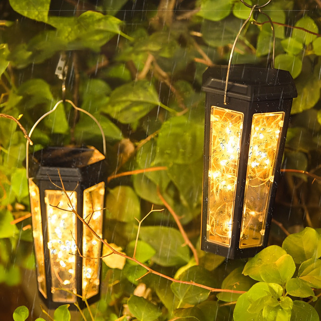 Hexagonal Solar LED Lawn Lights with Motion Sensor