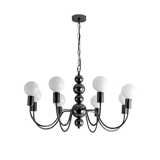 Iron Electroplating Glass Ball Shade Minimalist French Style Chandelier