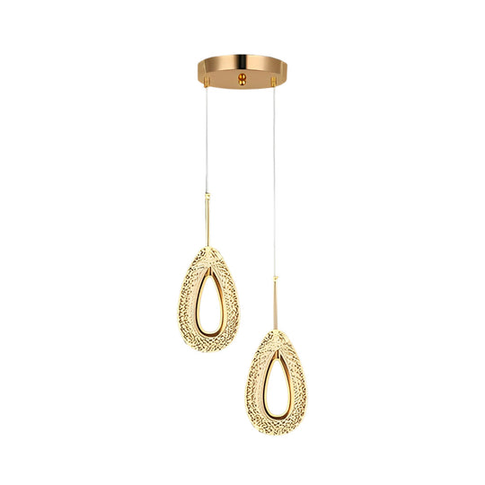 Circle Water Drop Minimalist Pendant Light with Three-Step Dimming LED