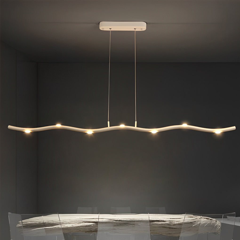 Long Branches Stepless Dimming LED White Modern Chandelier