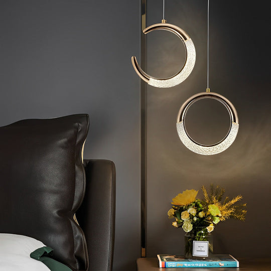 Moon Rings LED Electroplated Nordic Pendant Light