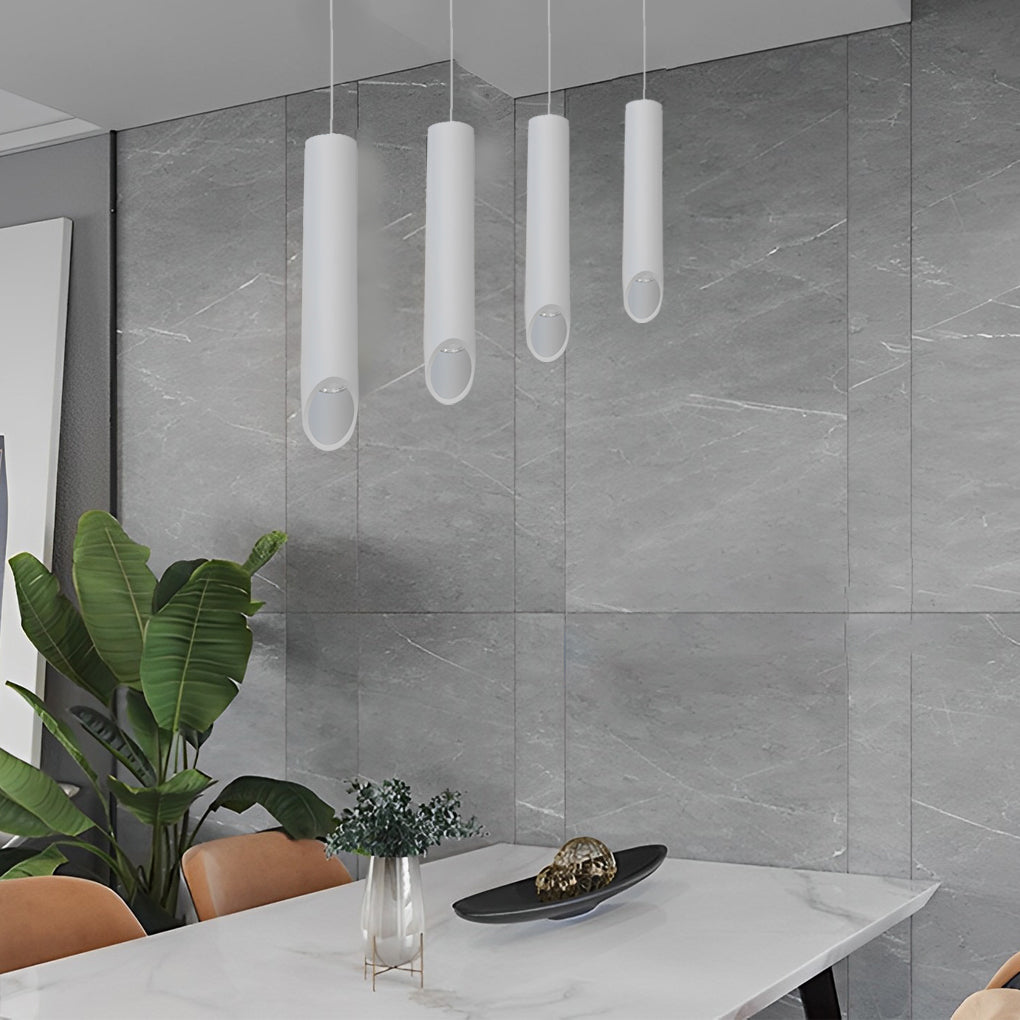 Long Cylindrical Oblique LED Minimalist Nordic Chandelier Pendant Light