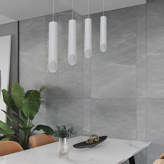 Long Cylindrical Oblique LED Minimalist Nordic Chandelier Pendant Light