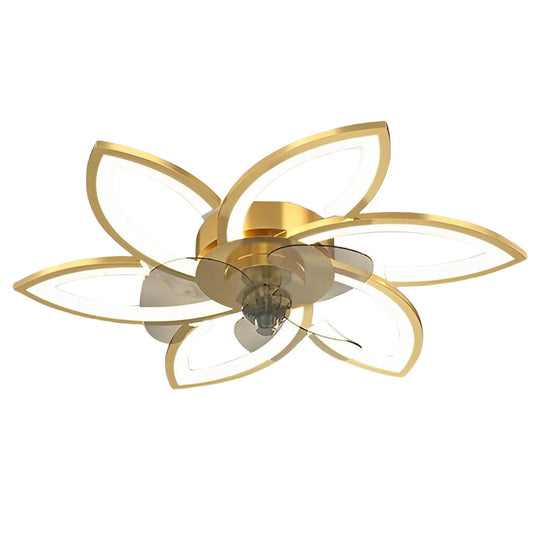 Flower Smart Stepless Dimming LED Modern Ceiling Fan Light