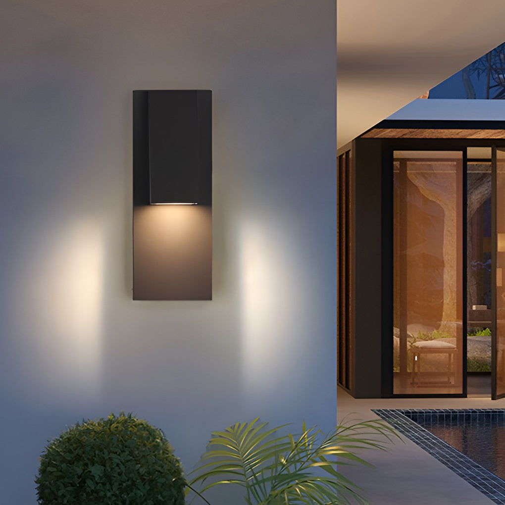 Rectangle Black Modern Outdoor LED Wall Lamp