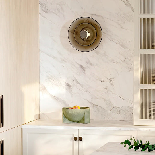 Double Layer Round Glass Electroplated LED Nordic Wall Light