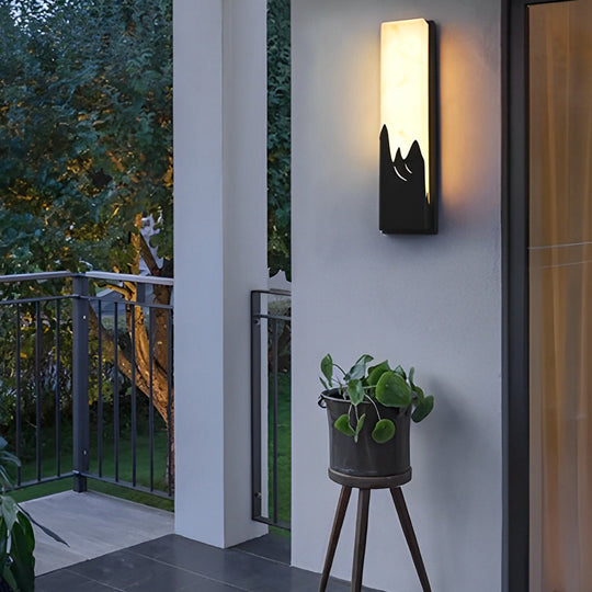 Rectangular Creative Waterproof LED Black Retro Wall Sconce