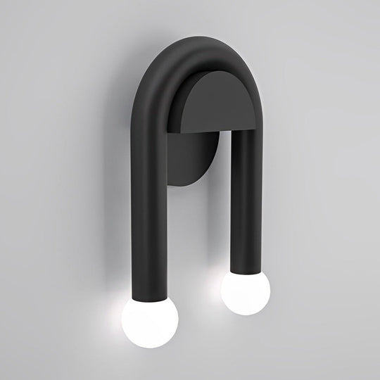 Two Light Nordic Black LED Wall Lamp