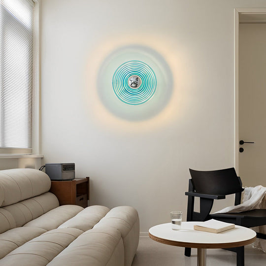 Round Stripes Glass Electroplated Iron Nordic Wall Lamp / Ceiling Light
