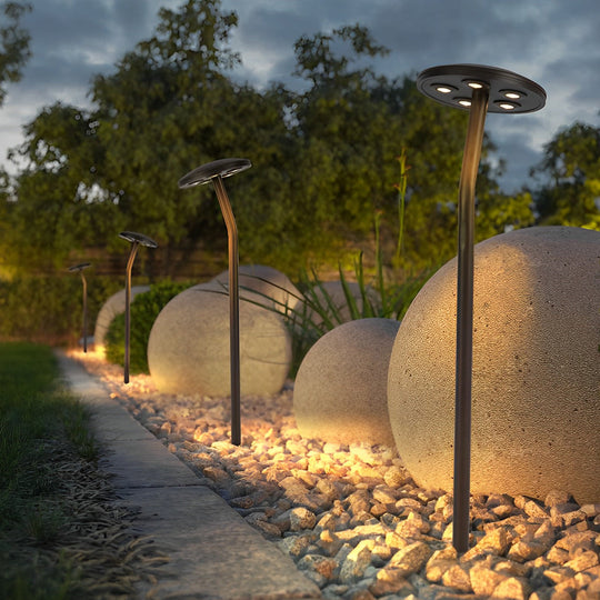 Mushroom-Shaped Brown LED Outdoor Lawn Light