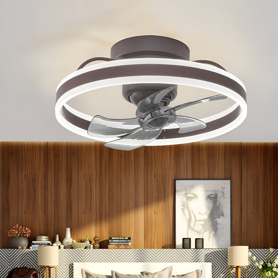 Round Stepless Dimming 360° Rotating LED Ceiling Fan Light