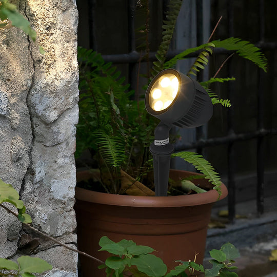 Adjustable Round LED COB Waterproof Outdoor Spotlights – Black Aluminum Landscape Lighting