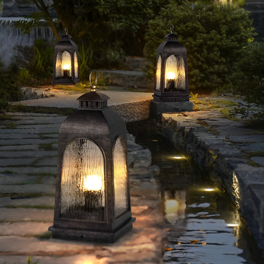 Waterproof Retro Metal Portable LED Outdoor Floor Lamp Lawn Light