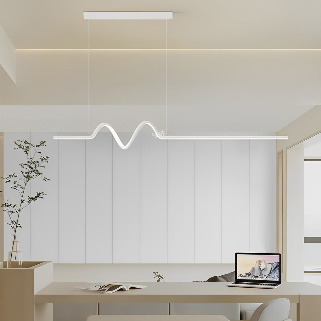 Creative Minimalist Wavy Stepless Dimming Nordic Chandelier with LED Strip