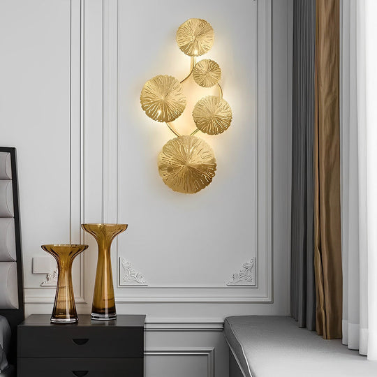 Stainless Steel Lotus Leaves Hollow Modern Wall Lamp