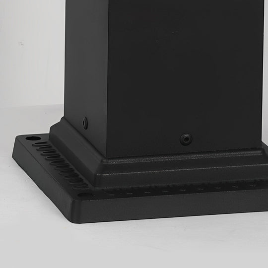 Black Solar Pathway Bollard Lights with Three-Step Dimming