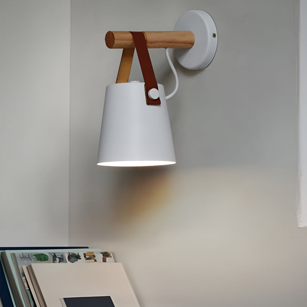 Classic Wood & Metal Nordic Plug-in Wall Sconce