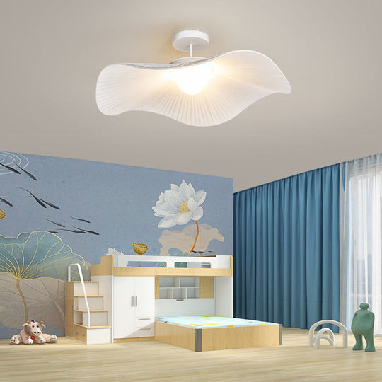 Pleated Fabric Hats Flowers Three Step Dimming Modern Ceiling Light