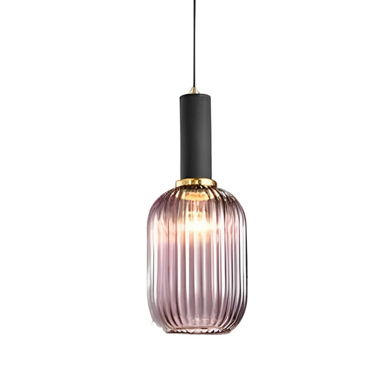 Glass Lantern Shaped Striped Creative LED Nordic Chandelier Pendant Light