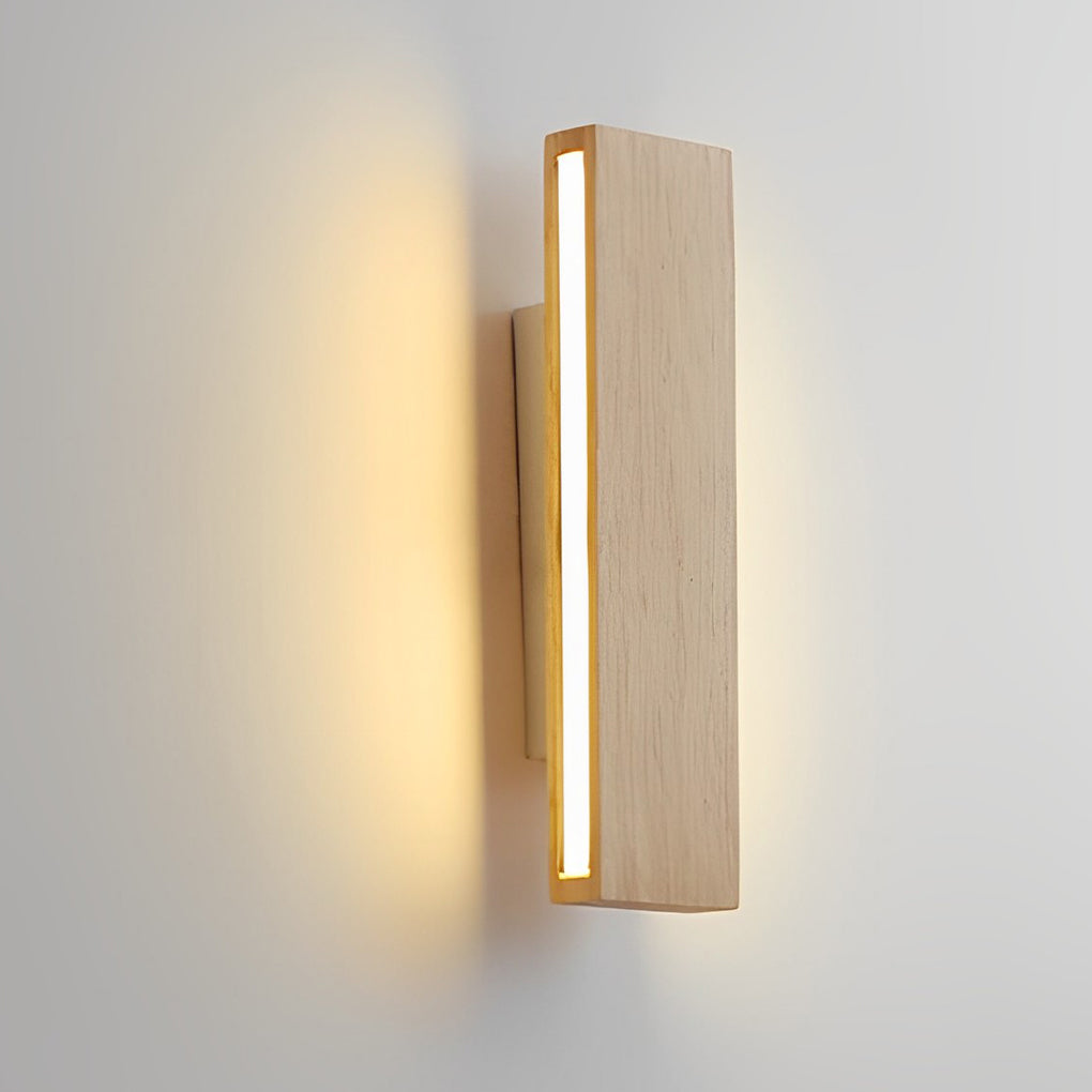 Rotatable Rectangular Wood LED Wall Lamp