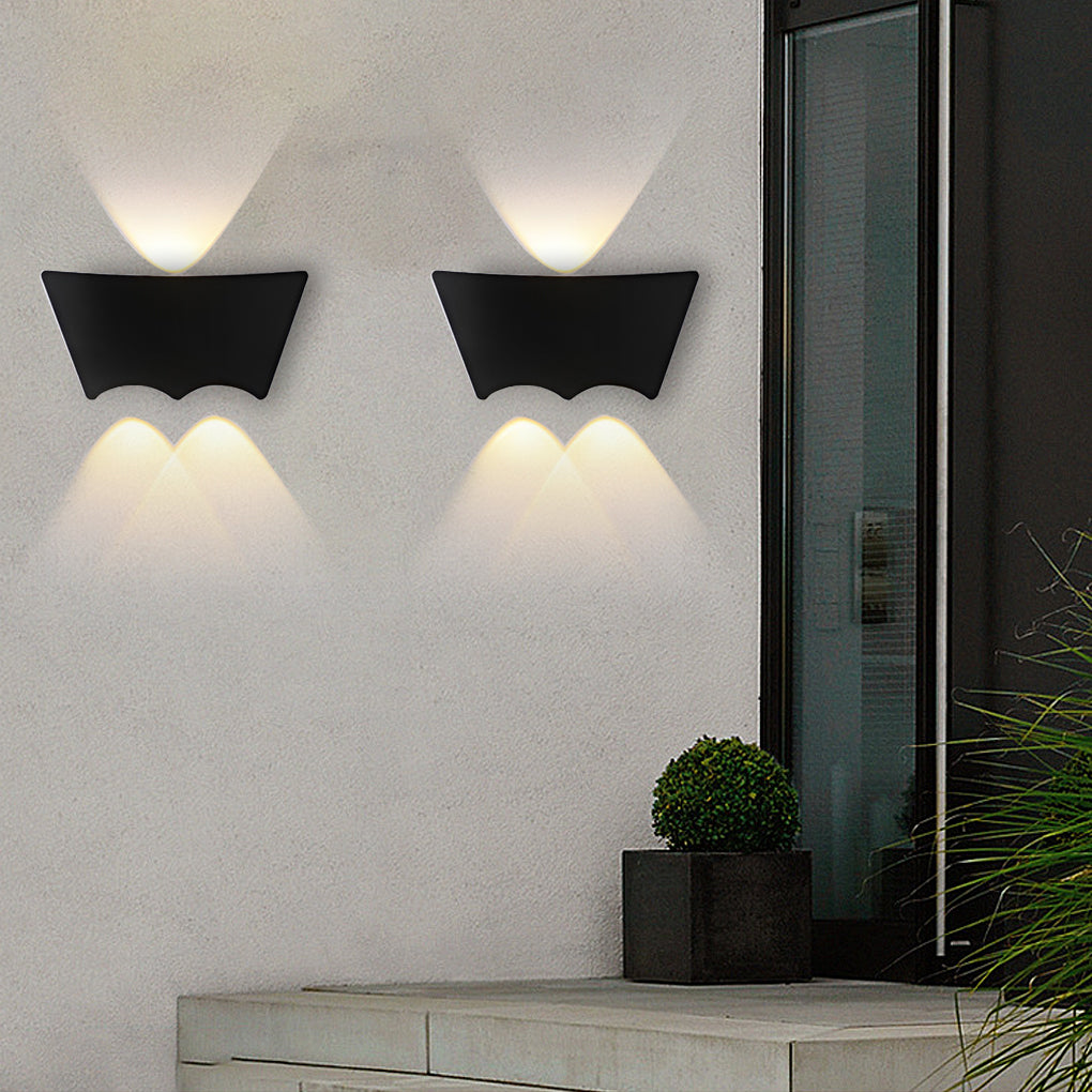 Modern Black LED Up and Down Outdoor Wall Sconce Waterproof