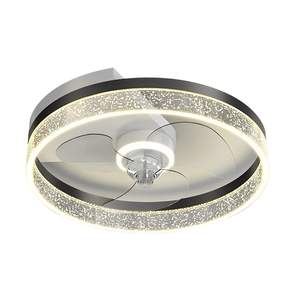 Round Modern Bladeless LED Ceiling Fan Lamp with Remote Control