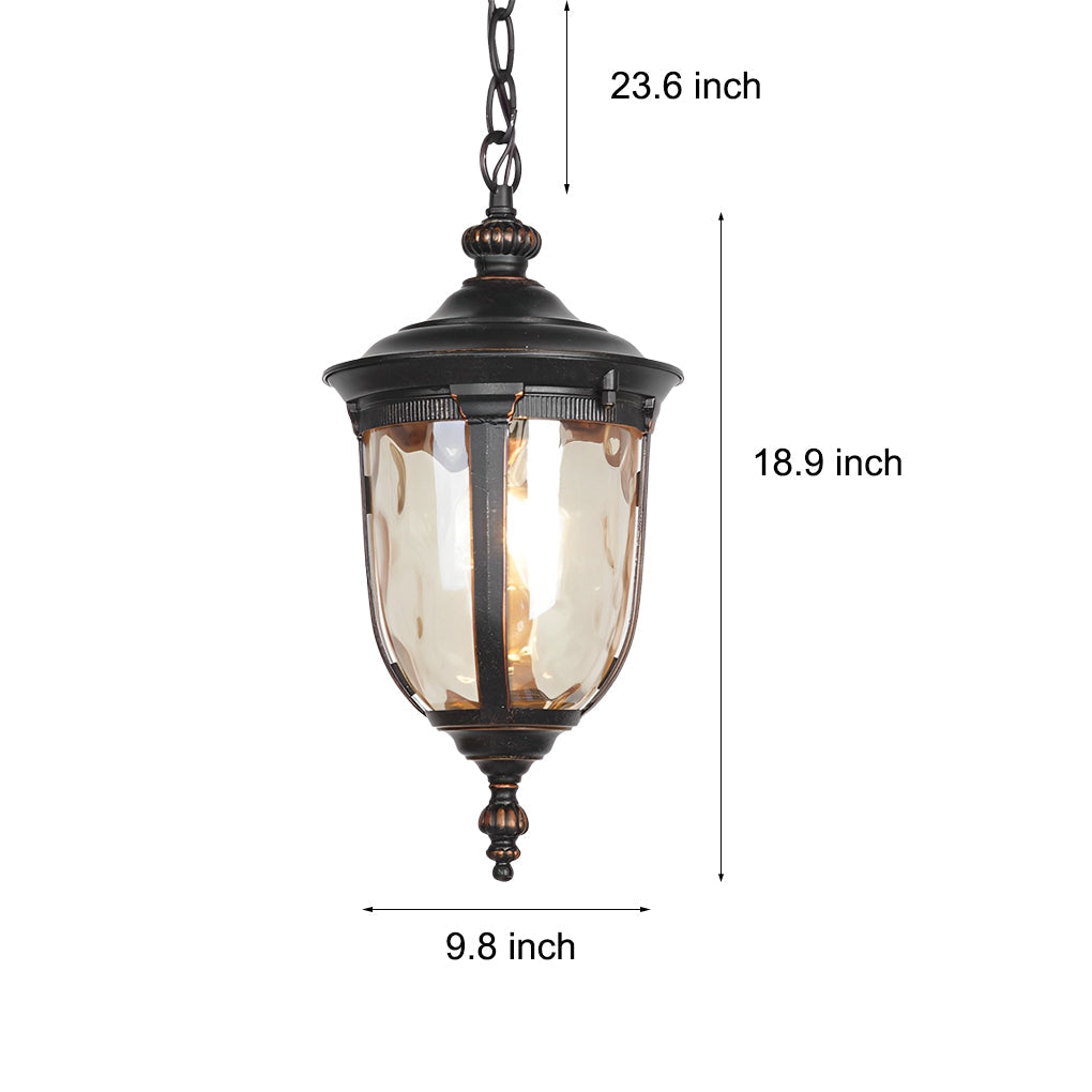 Waterproof Glass European Style Black Outdoor Chandelier Light