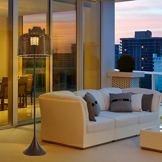 1-Light Mesh Outdoor Floor Lamp