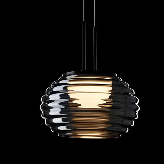 Creative Glass Ball LED Smoke Gray Nordic Pendant Light Island Lighting