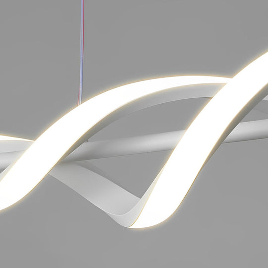 Modern Spiral-Shaped White Dimmable LED Chandelier