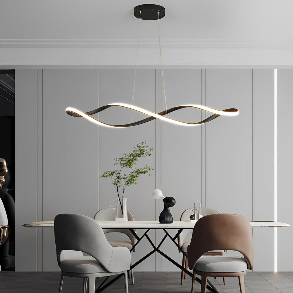 Creative Waves Stepless Dimming LED Electroplated Modern Pendant Light