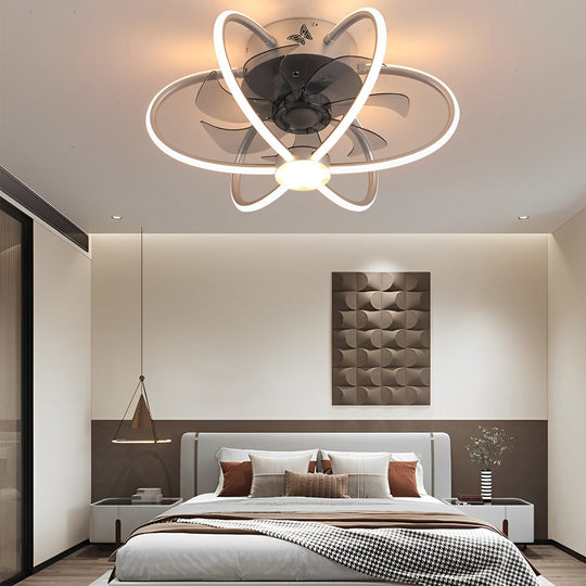 Flower Shaped Bladeless Ceiling Fan with Dimmable LED and Remote Control