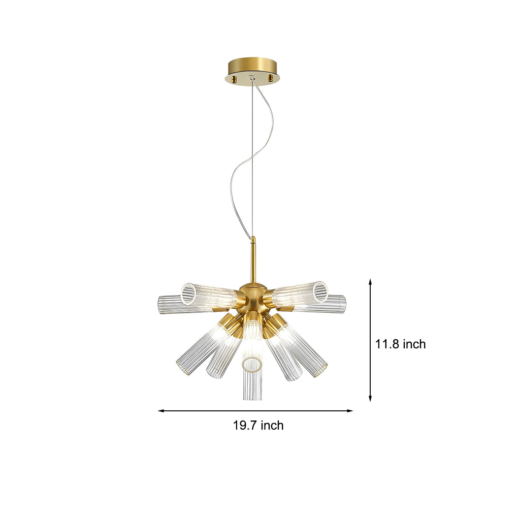 Acrylic Tube Three Step Dimming Post Modern Sputnik Light Chandelier