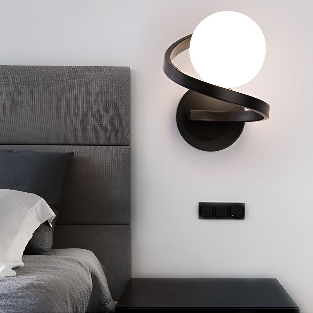 Electroplated Curved Metal LED Modern Wall Sconce