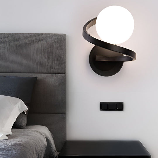 Electroplated Curved Metal LED Modern Wall Sconce