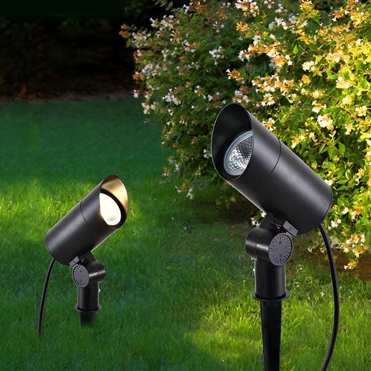 Waterproof Black Modern LED Outdoor Spotlights Lawn Garden Lamp