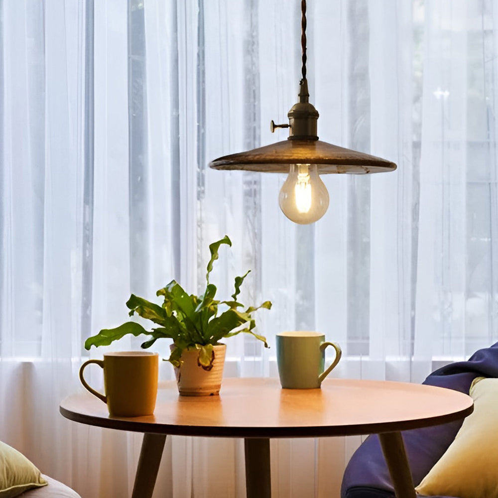 Circular Brown Glass LED 4W Retro Pendant Island Light