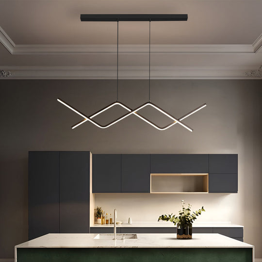 Creative Linear Design LED 3-Step Dimming Modern Chandelier