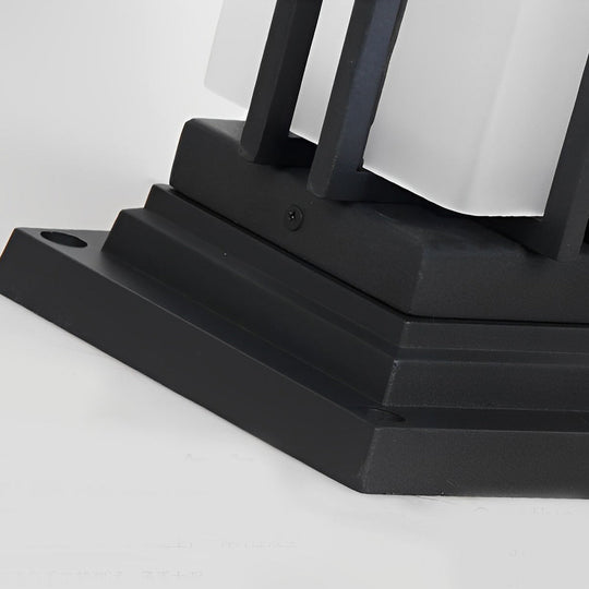 Black Retro Aluminum Outdoor Path Lights with Frosted Glass