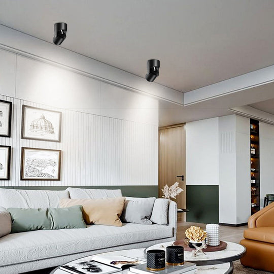 Adjustable Aluminum Round COB LED Modern Ceiling Spotlight / Downlight