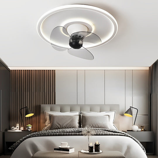 Smart 360° Rotating Dimmable LED Ceiling Fan with Invisible Blades