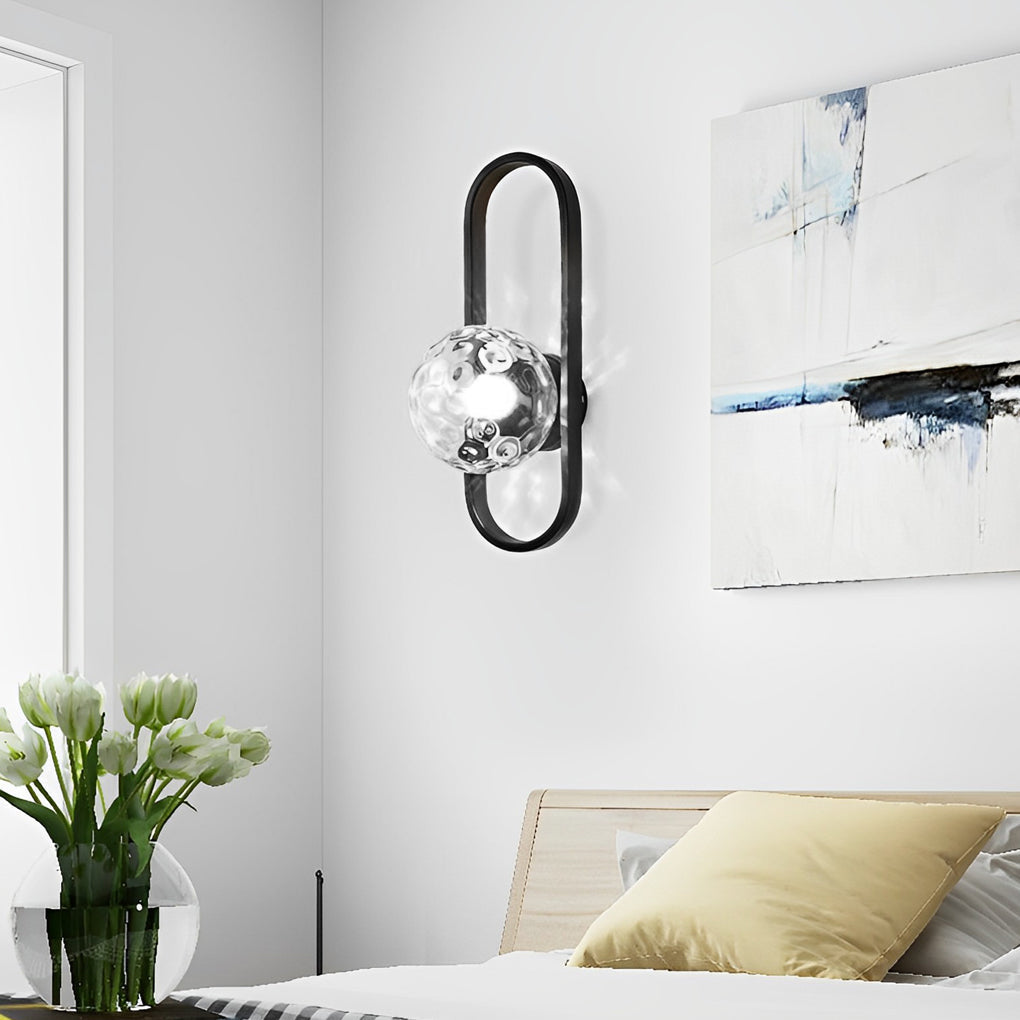 Creative Glass Shade Elliptical Iron Modern Wall Lamp