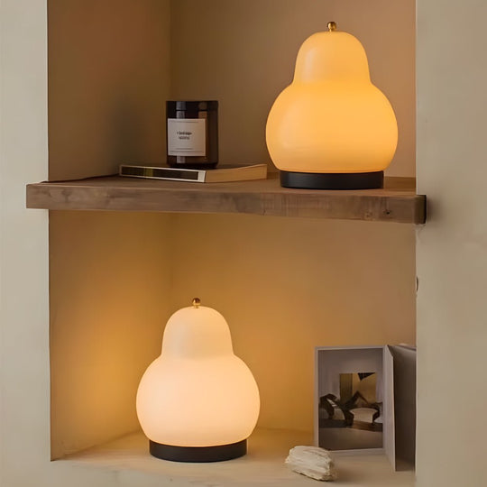 7.5 Inch Glass Pear LED Table Ambient Lamp with Touch Switch